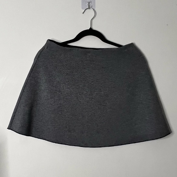Zara Horizontal ribbed A-Line Stripe Skater Skirt  with subtle ribbed texture - Picture 2 of 6